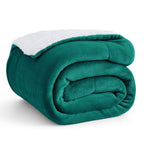 Bedsure Sherpa Fleece Throw Blanket Twin Size for Couch - Thick and Warm Blanket for Winter, Christmas Throw Blanket Gift, Dark Green, 60x80 Inches