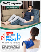 Lunix 4pcs Orthopedic Bed Wedge Pillow Set, Post Surgery Memory Foam for Back, Knee, Leg Pain Relief, Adjustable Sitting Pillow for Sleeping, Acid Reflux, GERD, with Hot Cold Pack, 100% Navy