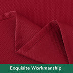 Biscaynebay Textured Fabric Christmas Square Table Cloth 70x70 Inch, Red Water Resistant Spill Proof Tablecloths for Dining, Kitchen, Wedding and Parties, Machine Washable