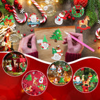 Jetec 20 Pcs Christmas DIY Diamond Key Chain Ornaments Diamond Painting Keychain for Christmas Party Decoration (Cute Style)