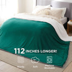 Bedsure Sherpa Fleece Cal King Blankets for Bed - Thick and Warm Oversized Blanket for Winter, Soft Fuzzy Plush Large Christmas Blanket Gift, Dark Green, 112x98 Inches