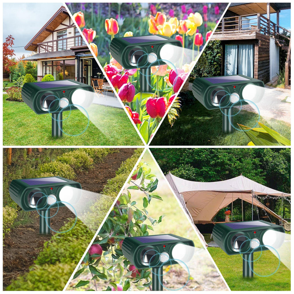 4 PCS Solar Animal Repeller, Ultrasonic Animal Repellent Outdoor with Motion Detection Cat Rabbit Repellent Deer Repellent Devices Waterproof Raccoon Dog Skunk Repellent Deterrent for Yard Garden Farm