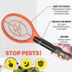 ZAP IT! Bug Zapper Rechargeable Bug Zapper Racket, 4,000 Volt, USB Charging Cable