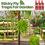 Qualirey 160 Pack Fly Strips Sticky Fly Trap Indoor Outdoor Hanging Fly Ribbon Tape Paper Flying Insect Trap Gnat Killer Traps for Fruit Flies, Bug, Insect, Pest (Red)