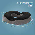 Healthy Spirit Gel Donut Pillow | Donut Cushion for Tailbone Hemorrhoid Cushion Coccyx Sciatica Pregnancy Cushion (Grey/Black Velvet)