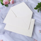 PONATIA 50PCS A7 Thick Shiny Ivory Envelopes, 5.25 x 7.5'' Ivory Wedding Envelopes, A7 Envelopes for Invitations, Perfect for 5x7'' Weddings, Invitation Cards, Christmas Gift Cards Envelopes