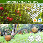 WOSCMI 25' x 50' Bird Netting Nylon for Garden Fruit Trees Chicken Coop Poultry Netting with 3/4'' Mesh Size