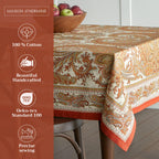Maison d' Hermine 100% Cotton Table Cover - 60"x90" Rectangle Decorative Tablecloth - Washable Tablecloths for Dining, Home & Party - For Thanksgiving & Christmas - Kashmir Paisley Collection
