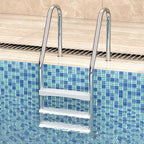 Goovilla Pool Ladder Steps Replacement, (3-Pack) 18" Universal Heavy-Duty Molded Plastic Swimming Pool Ladder Rung Step with 6 PCS Stainless Steel Bolts for Inground and Above Ground Pools, White