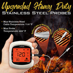 NutriChef Bluetooth Meat Thermometer for Grilling and Smoking, up to 6 Temperature Probes and Smart APP, 400 Ft Range, LCD