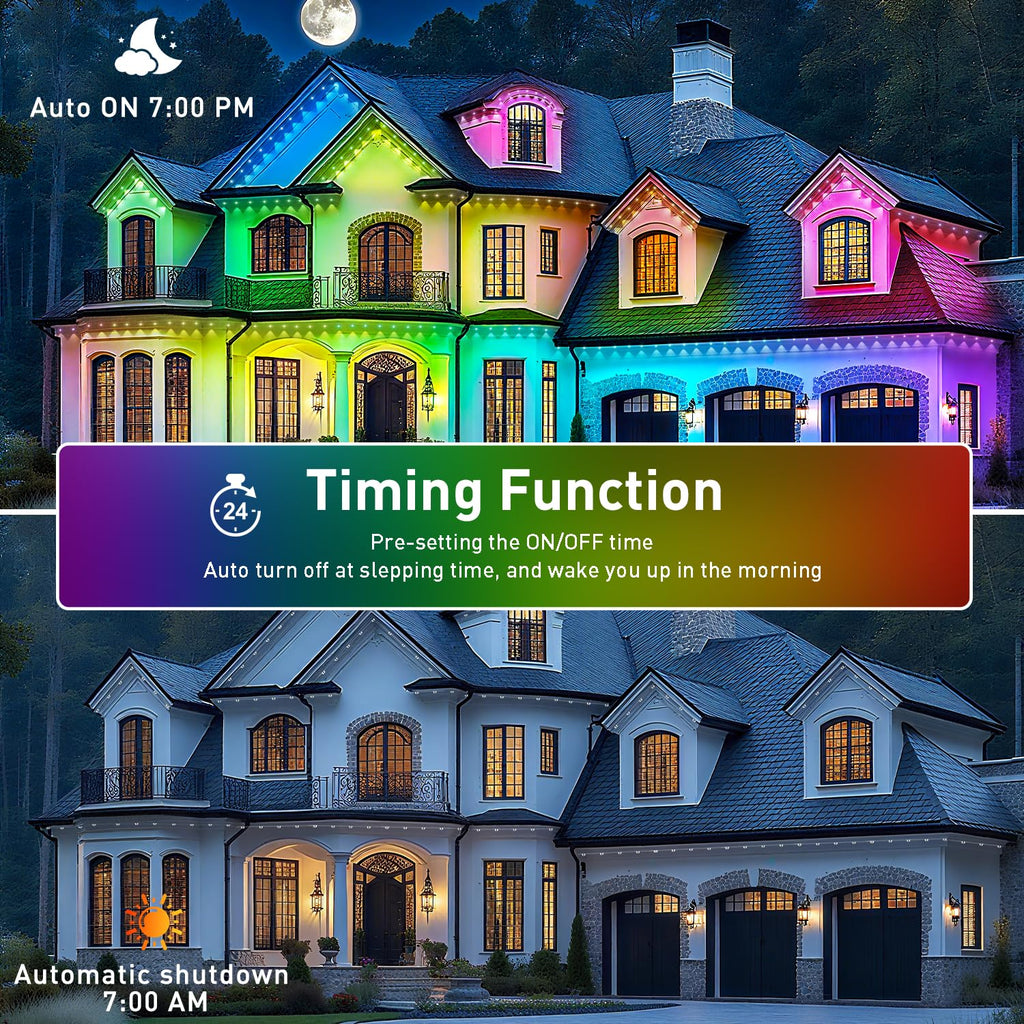 INZIDOL 100FT Permanent Outdoor Lights, IP67 Waterproof,for House Roof, Christmas, Holiday, Party, Daily Lighting, Smart RGB Outdoor Lights with Remote APP Control & DIY Scenes