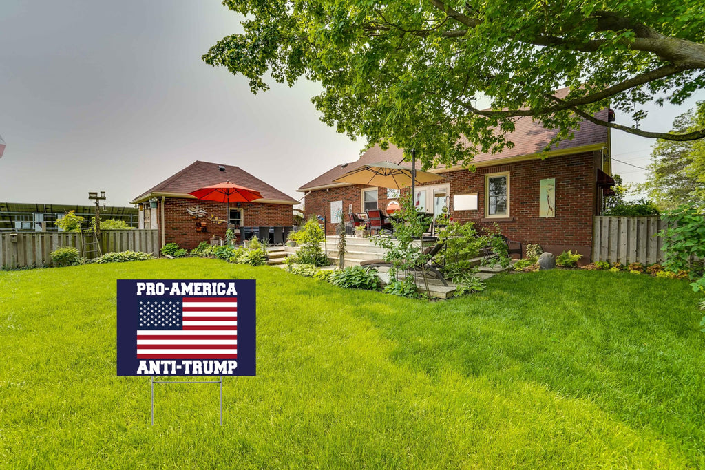 Vrogadso Anti Trump Yard Signs 2024 Yard Sign Pro-Biden Anti-Trump Sign Lawn Biden Trump Yard Sign with Yard Stake 12''x18'' Large
