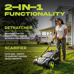Sun Joe 15-Inch Electric Powered Lawn Dethatcher with Scarifier Blade Reel and Collection Bag - 13-Amp Corded Yard Power Rake Tool Machine for Grass Thatch Removal, AJ805E