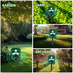 2024 Upgraded Ultrasonic Animal Repellent Cat Repellent Outdoor Solar Animal Repeller with Motion Sensor Flashing Light Skunk Repellent for Yard to Scare Away Deer Dog Raccoon Squirrel Coyote,2 Pack