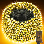 KNONEW 403FT 1000 LED Christmas Lights Outdoor String Lights 8 Modes & Timer Fairy Light Plug in Waterproof LED String Lights for Xmas Yard Tree Wedding Party Holiday Decorations (Warm White)