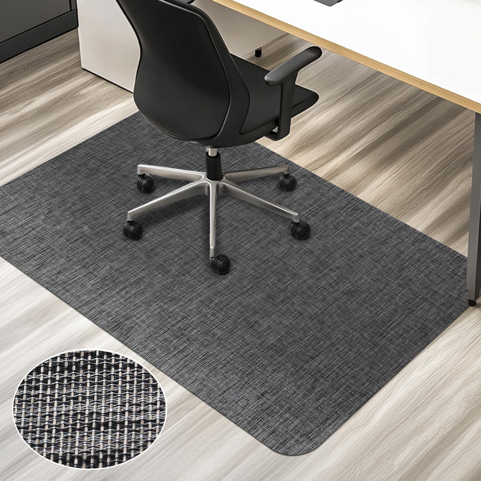 AiBOB Office Chair Mat for Hardwood Floor & Tile Floor, 53" x 45"Heavy Duty Computer&Desk Chair Mat for Rolling Chairs, Hard Floor Protector for Home Office