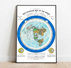 Flat Earth Map of the World - 1892 Alexander Gleason Map -24x36 inches- Wall Art Poster Print Décor Gift - Circular Plane - Longitude and Time - Polar Azimuthal Projection - Flat Earthers - Unframed Home School Gift Decor