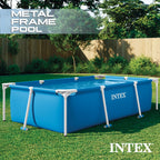 INTEX Rectangular Frame 7 ft 2 in x 4 ft 11 in x 23 in Above Ground Pool, Swimming Pool with Steel Frame, Pump Not Included