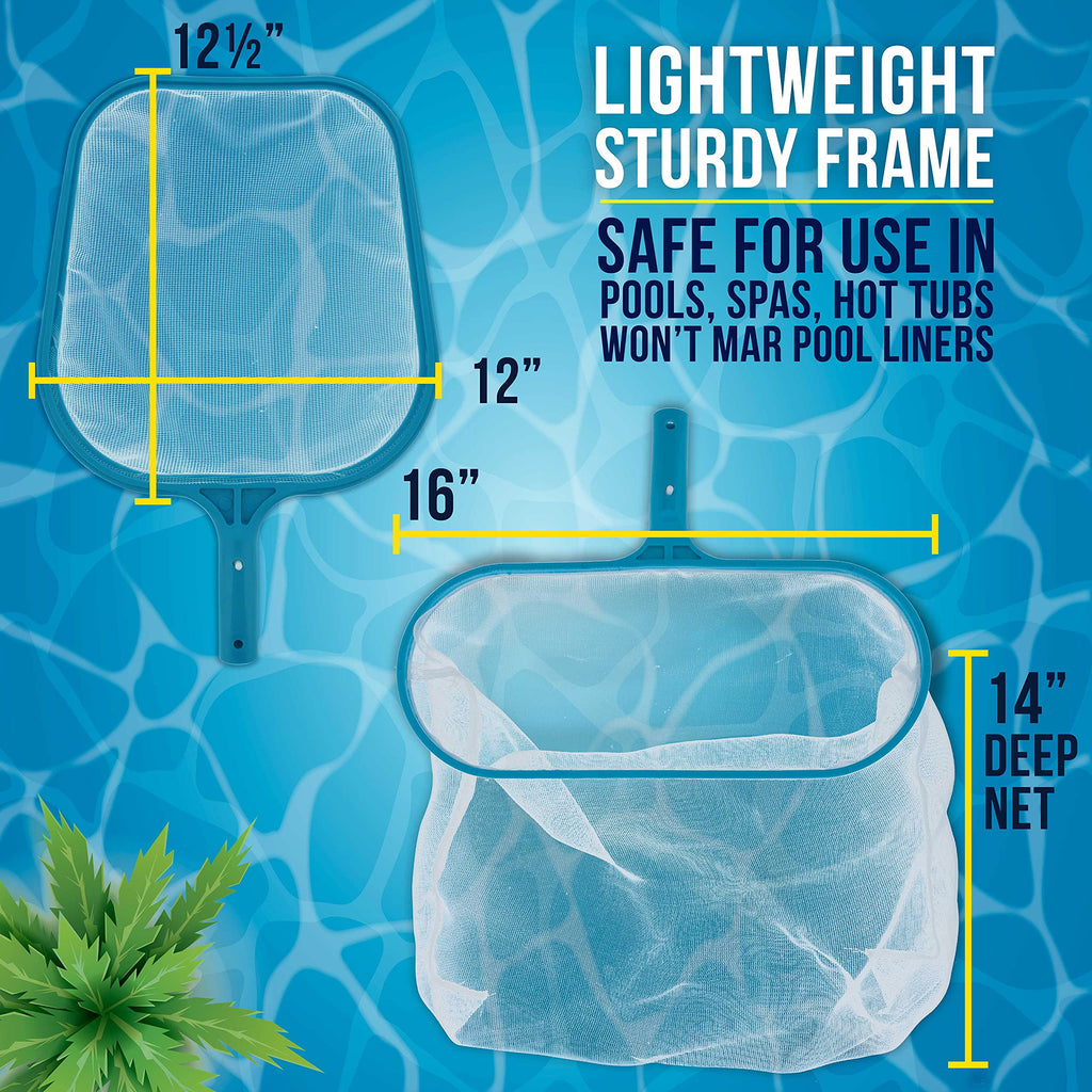 U.S. Pool Supply Professional Swimming Pool Leaf Skimmer Net and Leaf Rake Net Set - Cleans Out Debris Fast, Pool Maintenance - Clean Pool Liners, Spas, Ponds and Kids Inflatable Pool