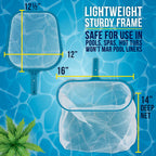 U.S. Pool Supply Professional Swimming Pool Leaf Skimmer Net and Leaf Rake Net Set - Cleans Out Debris Fast, Pool Maintenance - Clean Pool Liners, Spas, Ponds and Kids Inflatable Pool