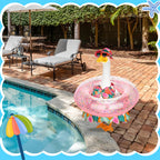 GANSHAYA Hawaiian Porch Goose Outfits Summer Bikini Goose Clothes Costume Fits 23" Goose Statue with Hat Sunglasses & Swimming Ring