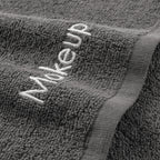 Arkwright Makeup Remover Wash Cloth - (Pack of 6) 100% Cotton Soft Quick Dry Fingertip Face Towel Washcloths for Hand and Make Up, 13 x 13 in, Grey