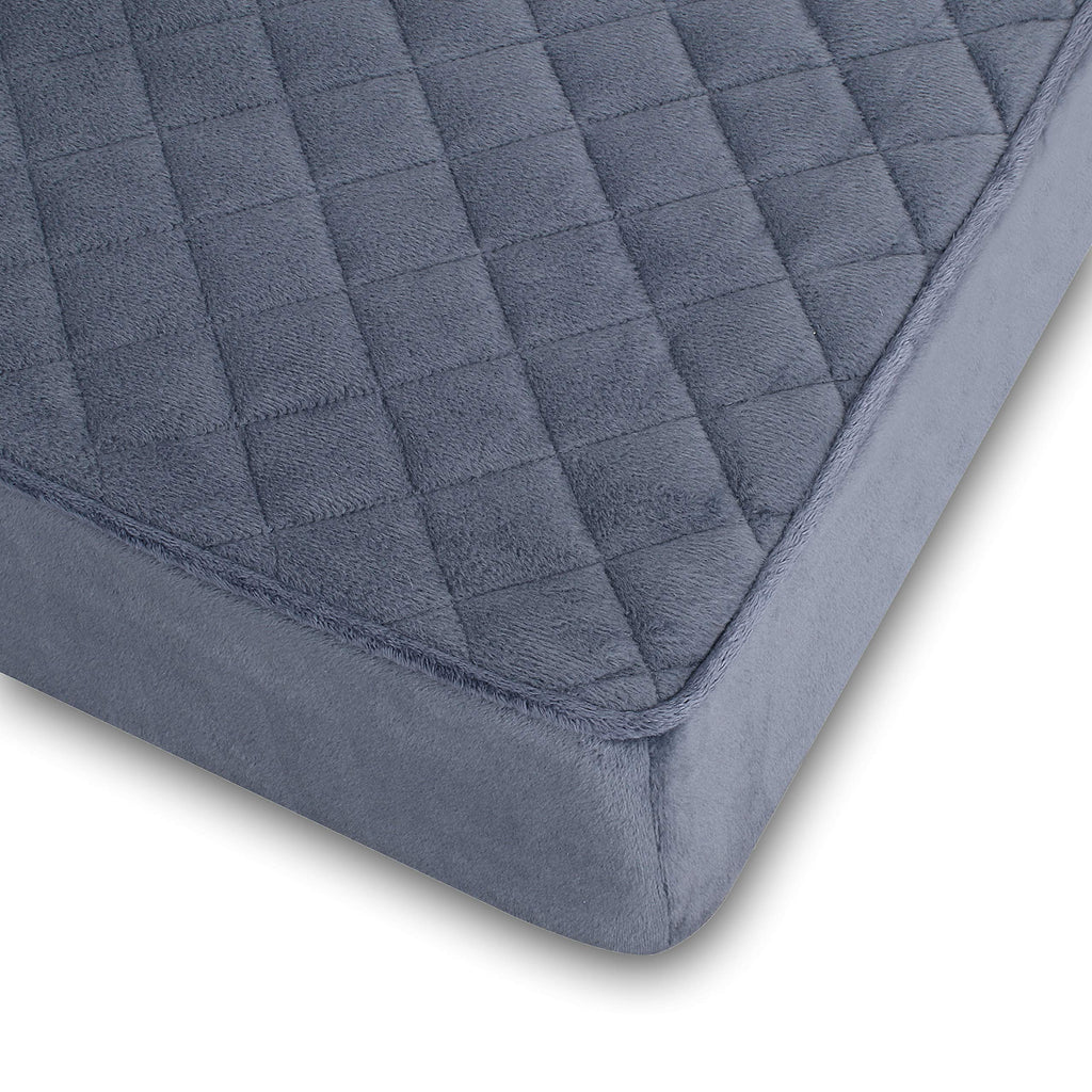COMFORTANZA Medium-Soft 20x20x3 Memory Foam Recliner Chair Seat Cushion for Long Sitting - Armchair Pad with Washable Velvety Cover with Waterproof Layer & Non-Slip Base for Seniors & Elderly - Gray