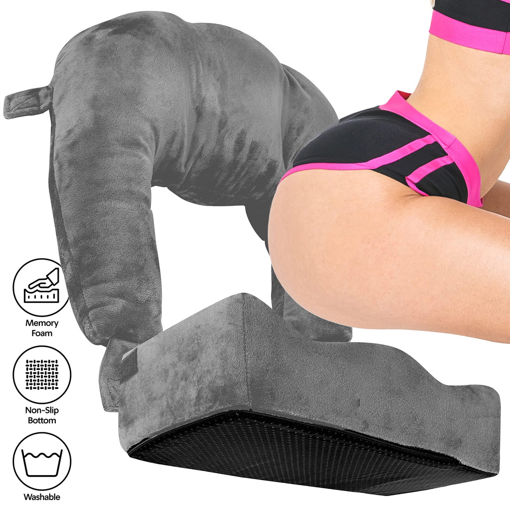 Brazilian Butt Lift Pillow + Back Support Cushion – Dr. Approved BBL Foam Pillow with Carrying Bag and Back Pillow for Post Surgery Recovery – Comfortable and Firm Butt Support Cushions Set - Grey