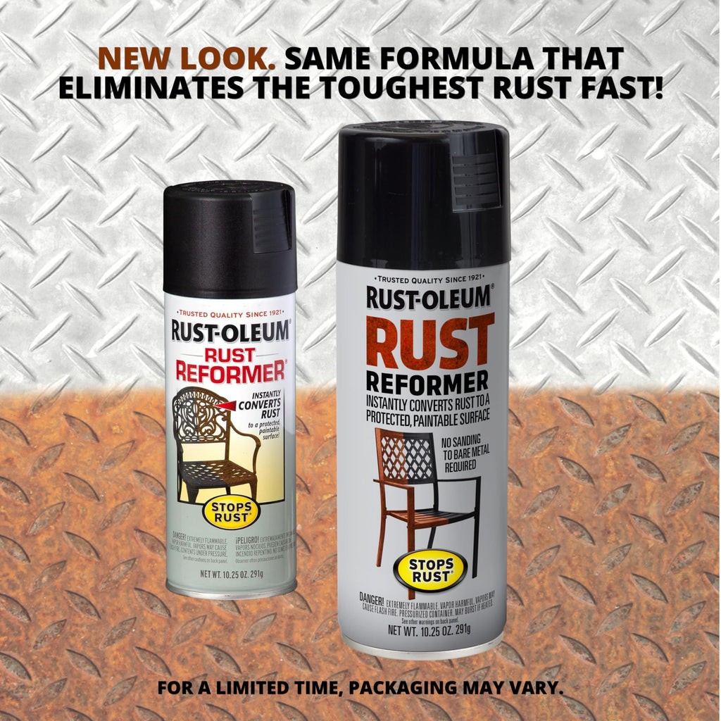 Stops Rust Reformer Spray, Instantly Converts Rust to a Protected Paintable Surface, No Bare Metal Sanding Required, Black, 10.25 oz