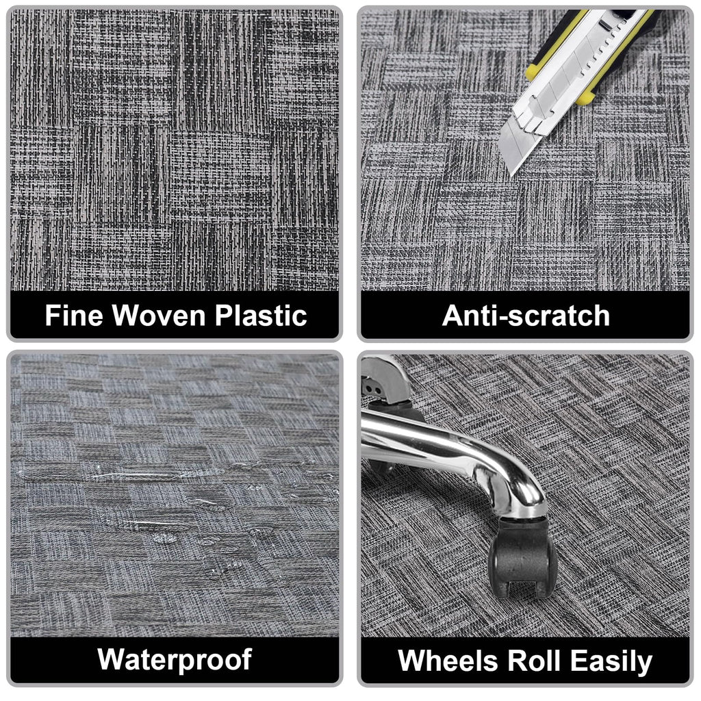 AiBOB Office Chair Mat for Hardwood Floor & Tile Floor, 53" x 45"Heavy Duty Computer&Desk Chair Mat for Rolling Chairs, Hard Floor Protector for Home Office