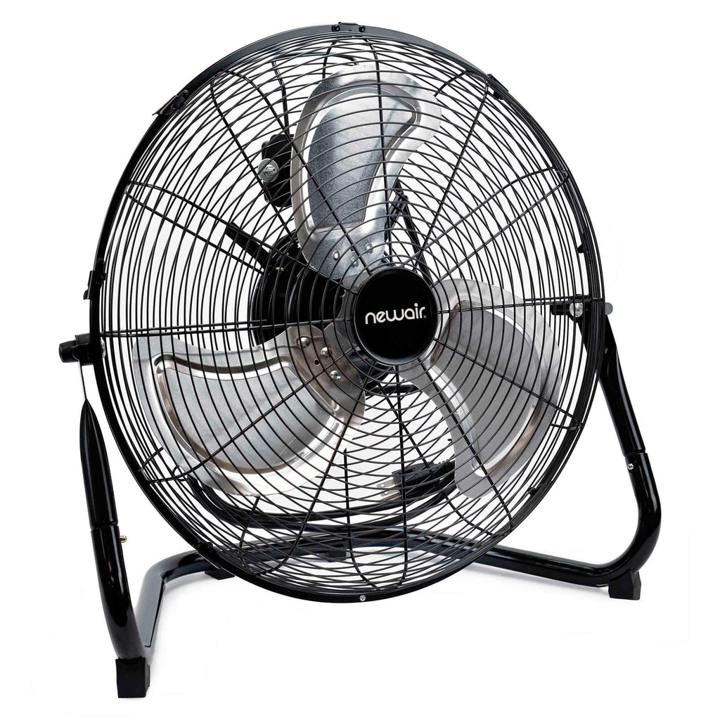 NewAir 18" High Velocity Industrial Floor Fan, Heavy Duty Metal Fan, Adjustable Tilt and 3 Speeds up to 4012 CFM, Rotatory Switch | Garage Fan for Indoor, Warehouse, Workshop, Gym or Home