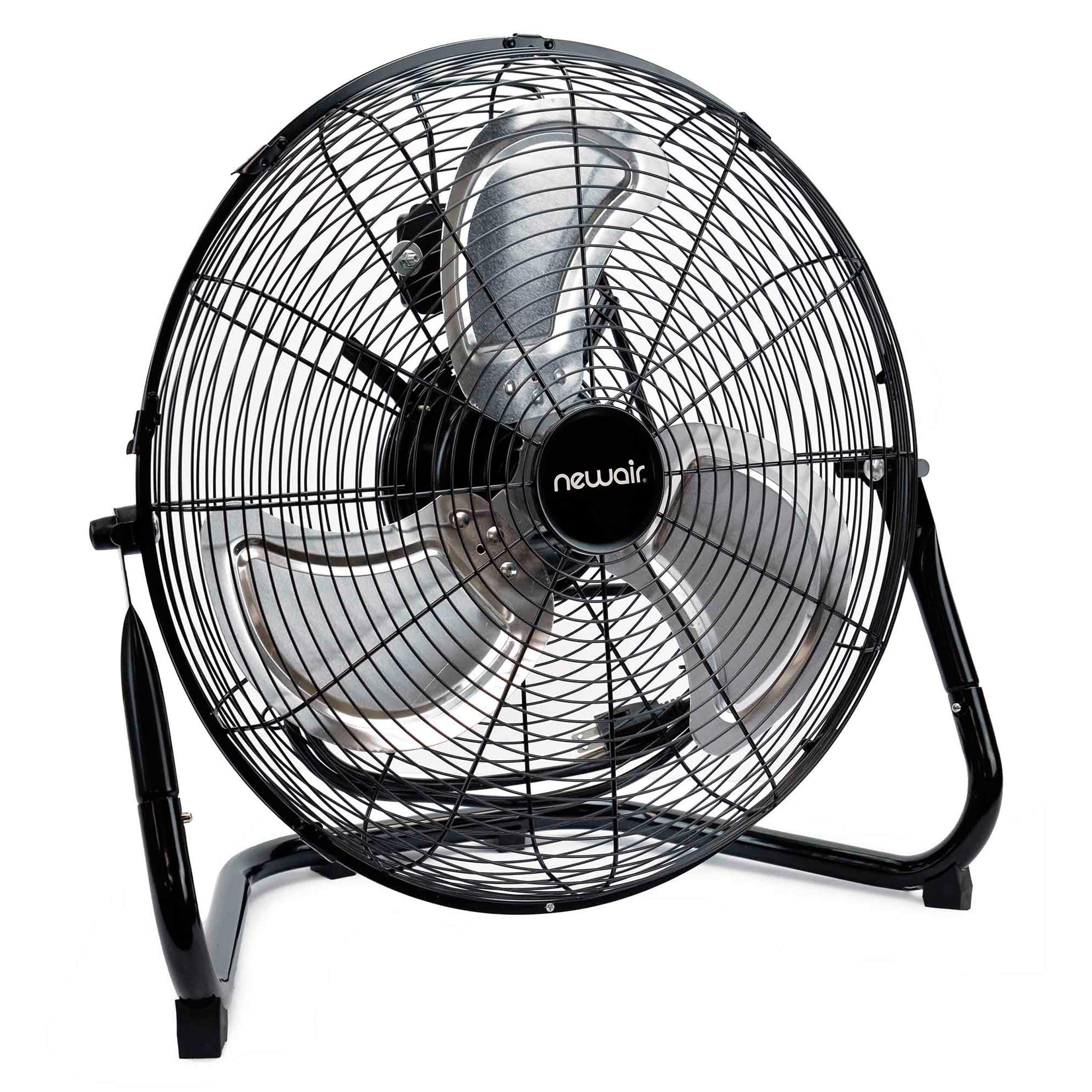 NewAir 18" High Velocity Industrial Floor Fan, Heavy Duty Metal Fan, Adjustable Tilt and 3 Speeds up to 4012 CFM, Rotatory Switch | Garage Fan for Indoor, Warehouse, Workshop, Gym or Home