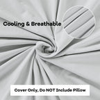 HOMBYS Cooling Bed Wedge Pillow Cover Q-max 0.4 Cool Pillowcases Super Soft & Skin-Friendly with Zipper Design, Removable & Machine Washable Pillowcase, (Light Grey, 25"x25"x8")