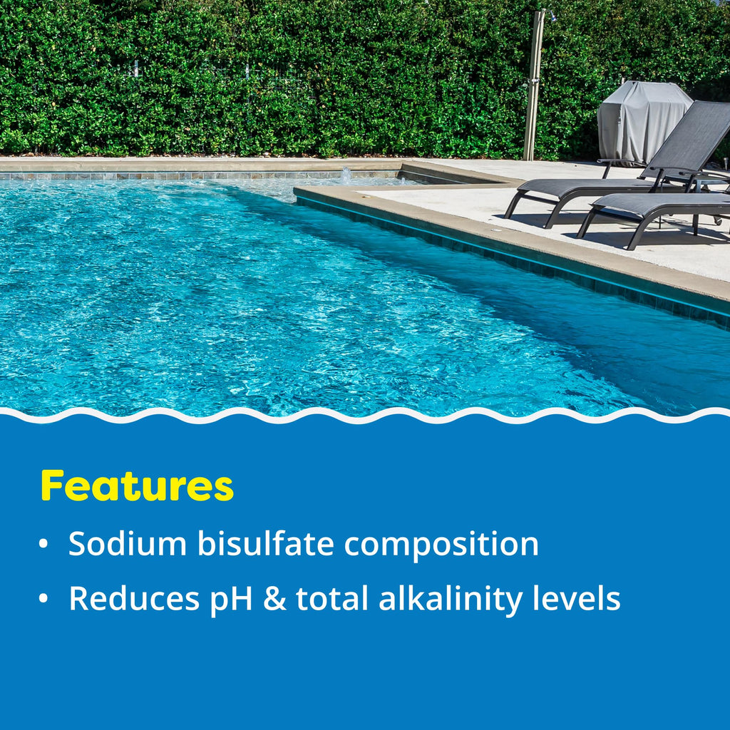 In The Swim pH Reducer for Swimming Pools, Spas, and Hot Tubs - Lowers Alkalinity - Prevents Cloudy Water - Balances Water - 90% Sodium Bisulfate - 30 Pounds