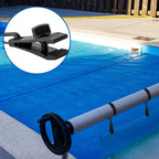 codree 24 Pcs Pool Solar Cover Reel Attachment Kit, Inground Swimming Pool Solar Cover Straps and Clips, Solar Blanket Strap Kit Including 8 Straps with Hooks, 8 Clips and 8 Touch Fastener (Black)