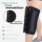 Alpha Medical 14” Long Adjustable Three Panel Orthopedic Knee Immobilizer – Supportive & Adjustable Side Panels – Knee Brace Stabilizer – Knee Immobilization L1830