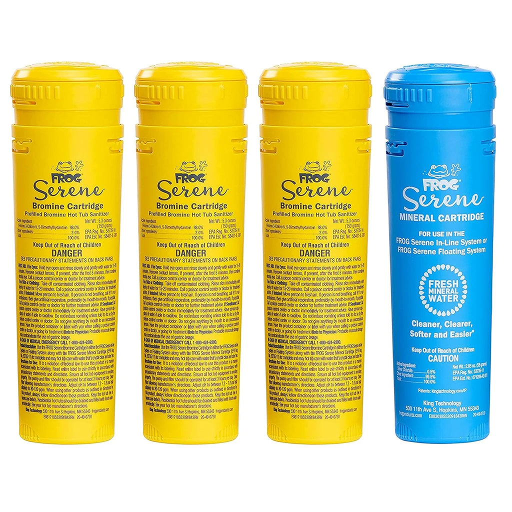 FROG Serene Replacement Mineral and Bromine Cartridge Kit for use with Hot Tub FROG Serene Floating Sanitizing System - Prefilled for Quick & Easy Hot Tub Maintenance - 3 Month Bundle