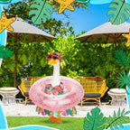GANSHAYA Hawaiian Porch Goose Outfits Summer Bikini Goose Clothes Costume Fits 23" Goose Statue with Hat Sunglasses & Swimming Ring