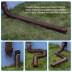 plusgutter Brown 2-Pack Rain Gutter Downspout Extensions Flexible, Drain Downspout Extender,Down Spout Drain Extender, Gutter Connector Rainwater Drainage,Extendable from 21 to 68 Inches