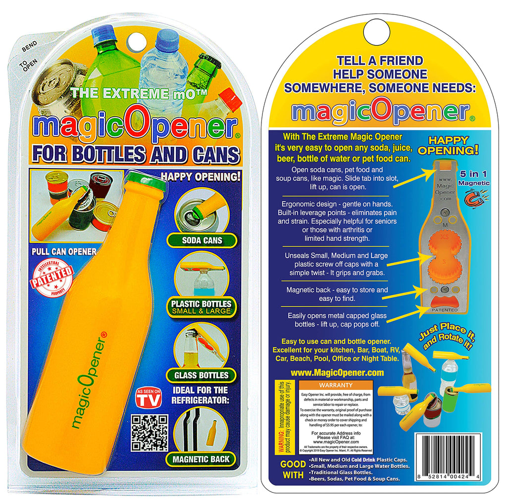 Open Soda & Water Plastic Caps EZ | Bottle Opener | Soup Pull Tab | Arthritis Helpers | Elderly | mO EXTREME | Fridge Magnets-Twist off Gift| Ergonomic | Weak Hands Help