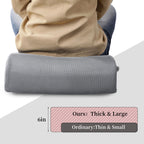 MABOZOO Extra Thick Chair Cushions,Office Chair Booster Seat Cushion to Raise Seat Height for Pain Relief,18 x 16 x 6 inch Non Slip Memory Foam Thick Cushion with Carry Handle（Grey）
