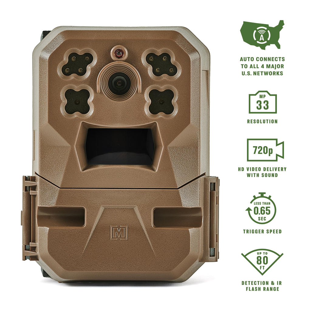 Moultrie Edge Cellular Trail Camera - Auto Connect - Nationwide Coverage - HD Video-Audio - Built in Memory - Cloud Storage - 80 ft Low Glow IR LED Flash