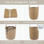 XUANGUO Cotton Rope Laundry Basket Hamper for Clothes Woven Storage Basket for Living Room Bedroom Boho Tall Rope Baskets for Blanket Toys Pillow Towels Baby Nursery Hamper Bin Large jute