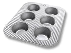 USA Pan Nonstick Toaster Oven 6 Cup Muffin Pan, Aluminized Steel