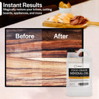 Thirteen Chefs Mineral Oil - 64oz Food Grade Conditioner for Wood Cutting Board, Countertop & Butcher Block, Lubricant for Knife or Meat Grinder - Safe USP Finish on Marble, Soapstone