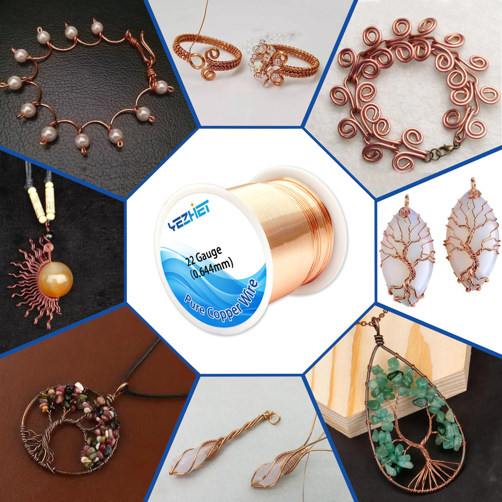 Solid Soil Copper Wire(22 Gauge, 16OZ, 500Ft) for Jewelry Making, Bare Pure Copper Wire for Crafts