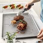 Spring Chef 11.8 x 17 Inch Stainless Steel Cooling Racks for Cooling & Baking - Oven Safe - Wire Roasting Racks for Oven Use - Fits Half Sheet Cookie Pan - Dishwasher Safe - Set of 2