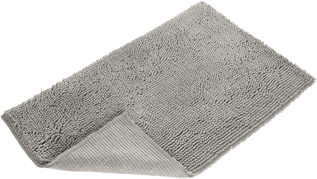 Basics Bathroom Rugs, Extra Soft Absorbent Shag Bath Rugs, Non-Slip, Dry Quickly, Machine Washable, Bath Mats for Bathroom Floor, Tub and Shower, 21" x 34", Platinum