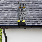 Hausse Fake Owl Decoys, Plastic Bird Scarecrow Sculpture Scare Birds Away, Horned Owl Bird Deterrents, Garden Protectors, Nature Enemy Horned Pest Repellent for Outdoor Garden Yard