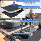 Upgraded 80 * 80inch Square Hot Tub Mat, Extra Large Inflatable Hot Tub Pad Outdoor Indoor, Waterproof Slip-Proof Backing, Absorbent Spa Pool Ground Base Flooring Protector Mat